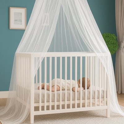 Ciel de lit anti-insecte blanc 