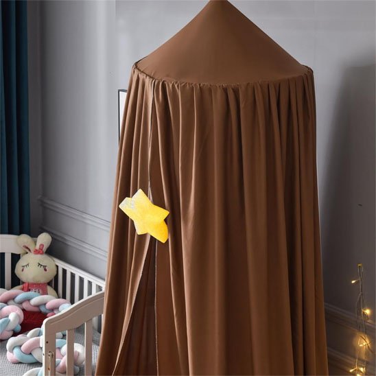 Ciel de lit bébé maron pour proteger bébé des moustique 