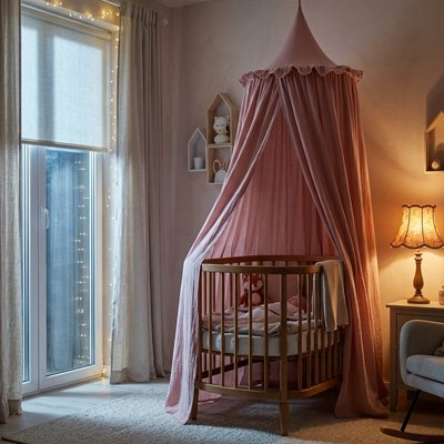 Ciel de lit rose fille