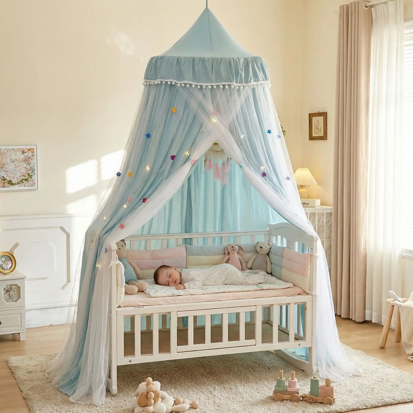 CIEL DE LIT PRINCESSE ROSE VERT | ROYAUME FÉERIQUE™