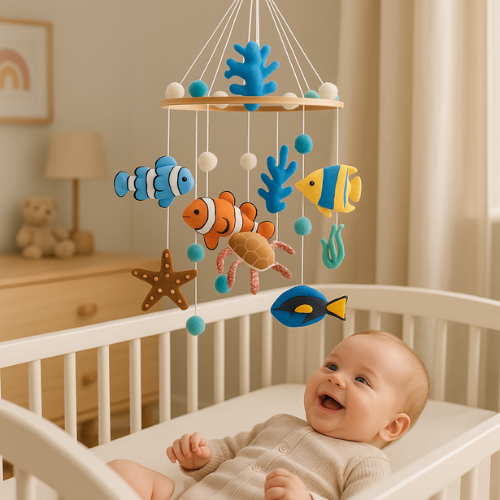 mobile bebe stimulel eveil visuel de bebe