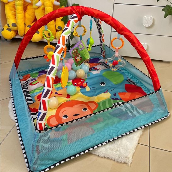 tapis d'éveil bebe bleu jolie