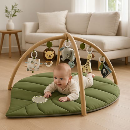 tapis d eveil bebe verte avec jouet