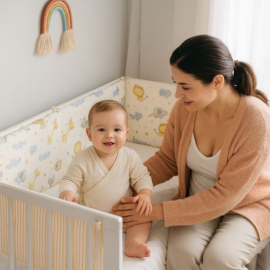Tour de lit bébé entourez bébé d’amour.