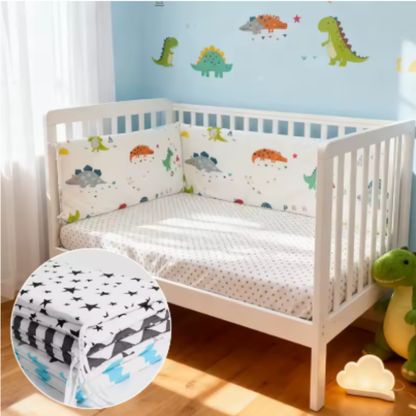 tour de lit bebe motifs dinosaures amusants et apaisants
