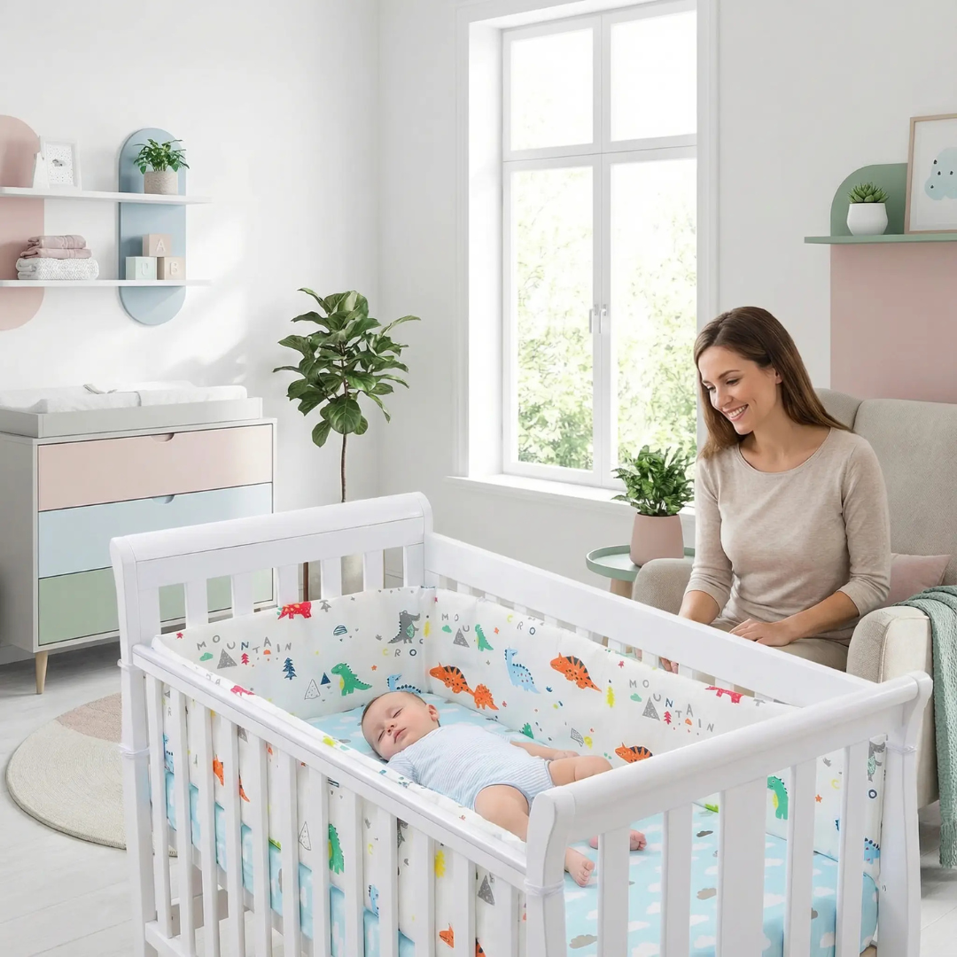 tour de lit pour bebe dinos tout doux