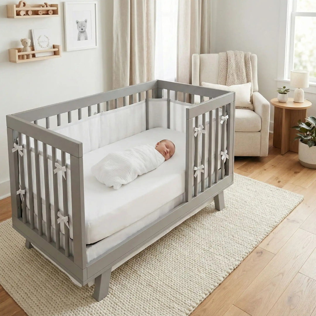 tour de lit respirant limite les risques detouffement
